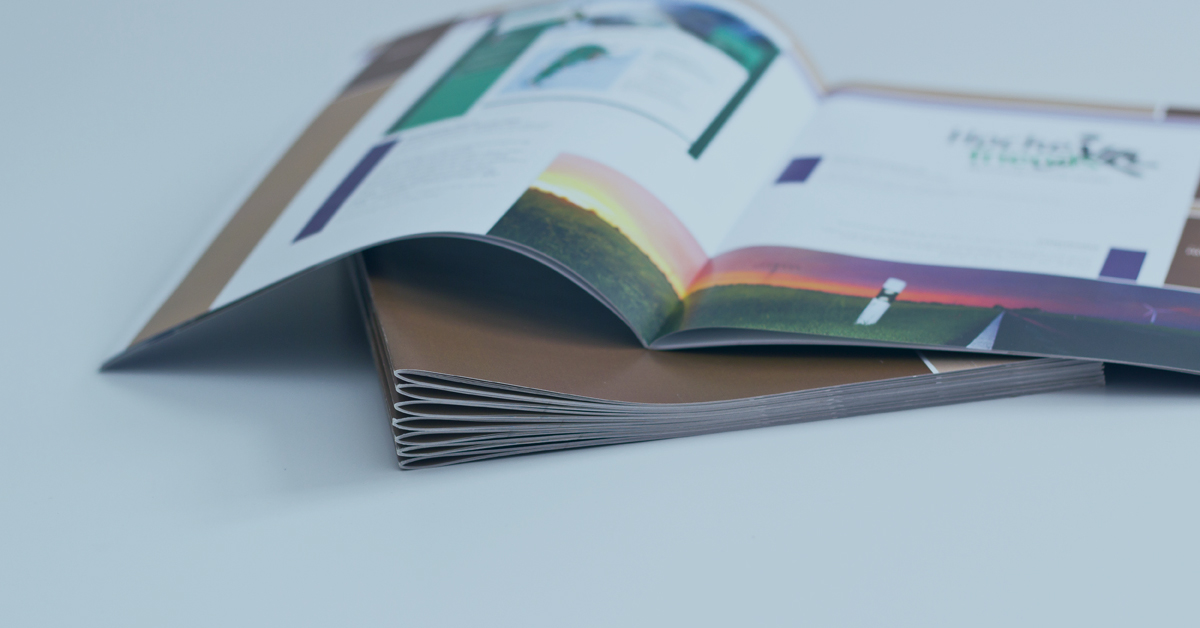 printed brochures with saddle stitching from the printing house